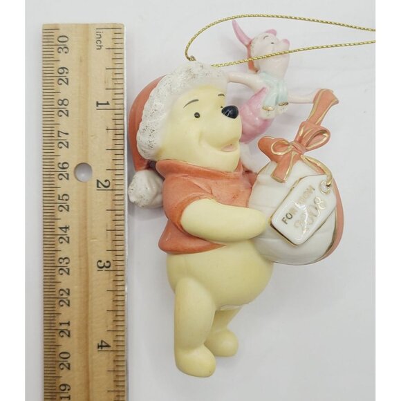 Lenox 2008 Pooh's Perfect Present Annual Winnie The Pooh & Piglet Ornament W/Box - Picture 9 of 12